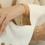 Stainless Steel Smiley Face Bracelet 18K Plated Jewelry
