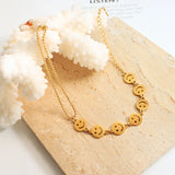 Stainless Steel Smiley Face Bracelet 18K Plated Jewelry