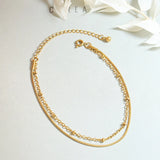 Stainless Steel Double Layer Chain Bracelet 18K Jewelry