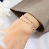 Stainless Steel Double Layer Chain Bracelet 18K Jewelry