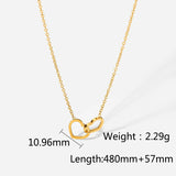 Double Heart Necklace Stainless Steel Clavicle Chain Kpop Pendant Choker