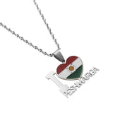 Stainless Steel Kurdistan Map & Flag Pendant Necklace - Ethnic Jewelry Gift
