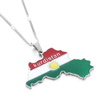 Stainless Steel Kurdistan Map Necklace
