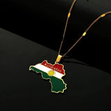 Stainless Steel Kurdistan Map Necklace