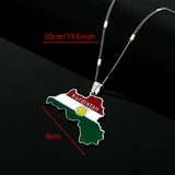 Stainless Steel Kurdistan Map Necklace