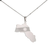 Kurdistan Map Pendant Necklace Kurdish Flag Chain Jewelry