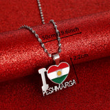 Kurdistan Map and Flag Pendant Necklace - Ethnic Jewelry for Women