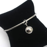 Stainless Steel Disc Pendant Dangle Bracelet with Beads Charms