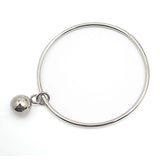 Stainless Steel Disc Pendant Dangle Bracelet with Beads Charms