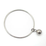 Stainless Steel Disc Pendant Dangle Bracelet with Beads Charms
