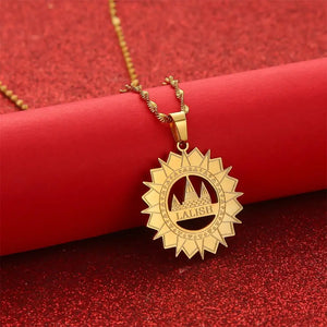Stainless Steel Lalish Pendant Chain Necklace Yezidi Faith Jewelry
