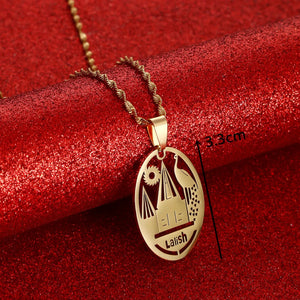 Yezidi Faith Lalish Pendant Necklace Stainless Steel Chain Jewelry