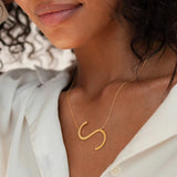 Stainless Steel Large Initial Necklace Family Gift