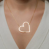 Personalized Heart Pendant Necklace Stainless Steel