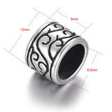 Stainless Steel Large Hole Beads Cylinder for Leather Bracelet