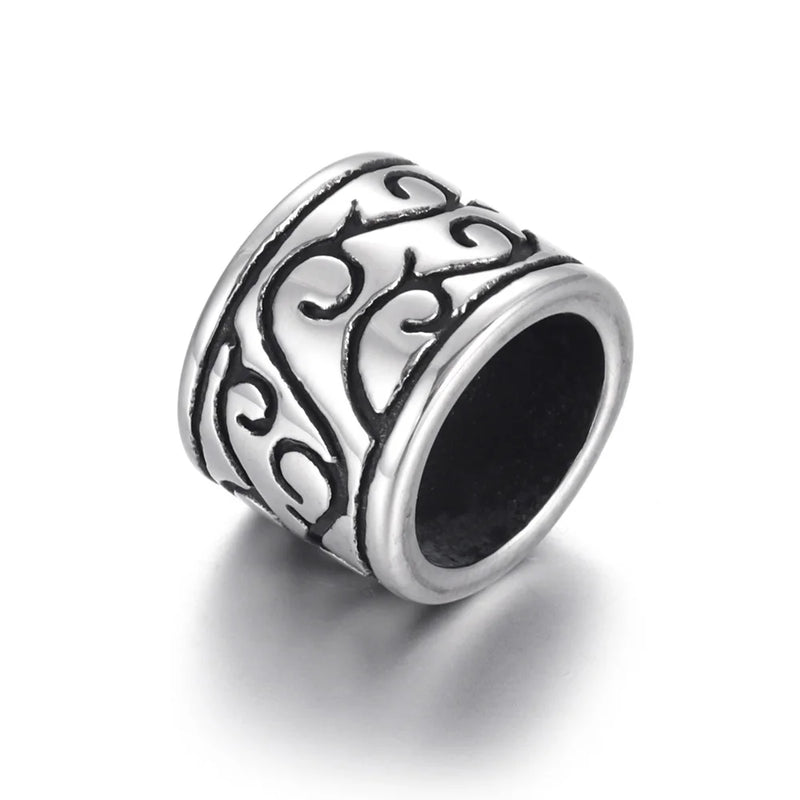 Stainless Steel Large Hole Beads Cylinder for Leather Bracelet