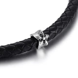 Stainless Steel Large Hole Beads Ring Shaped with Star Floral Slide Bead