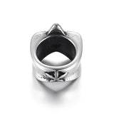 Stainless Steel Large Hole Beads Ring Shaped with Star Floral Slide Bead