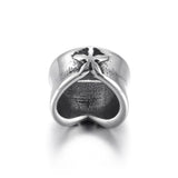 Stainless Steel Large Hole Beads Ring Shaped with Star Floral Slide Bead