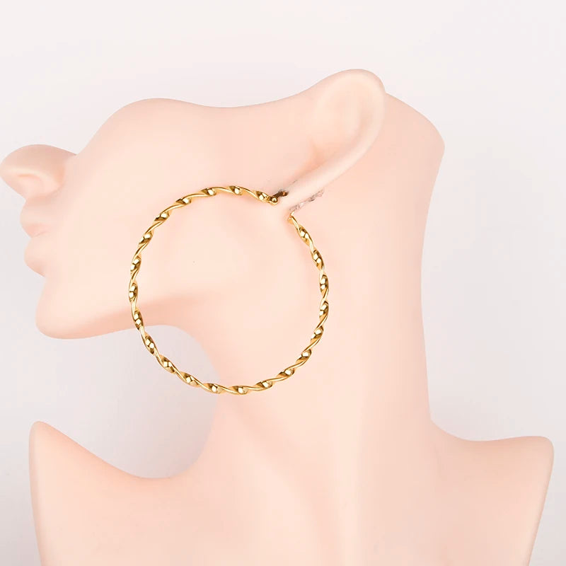 Stainless Steel Large Hoop Earring for Women E0153