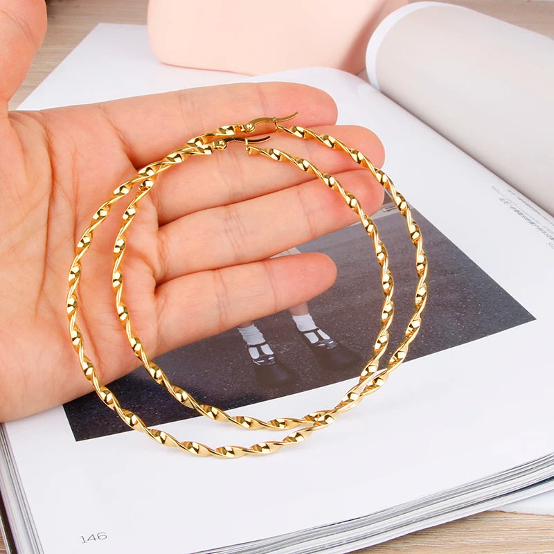 Stainless Steel Large Hoop Earring for Women E0153