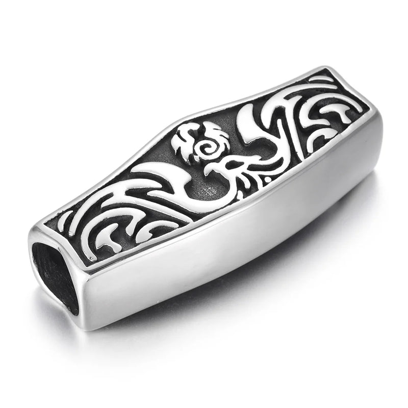 Stainless Steel Fire Phoenix Slider Bead 8mm Round Leather Bracelet DIY Supplies