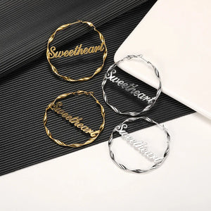 Stainless Steel Large Wave Earrings DIY Big Circle Earrings