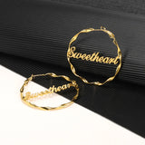 Stainless Steel Large Wave Earrings DIY Big Circle Earrings