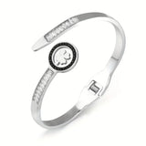 Stainless Steel Leaf Clovers Bracelet for Women Girls Party