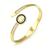 Stainless Steel Leaf Clovers Bracelet for Women Girls Party