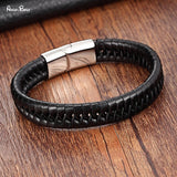 Stainless Steel Leather Rope Bracelet Buddha Jewelry