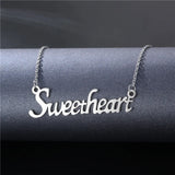 Stainless Steel Angel Letter Necklace for Women Girls