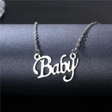Stainless Steel Angel Letter Necklace for Women Girls