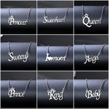 Stainless Steel Angel Letter Necklace for Women Girls