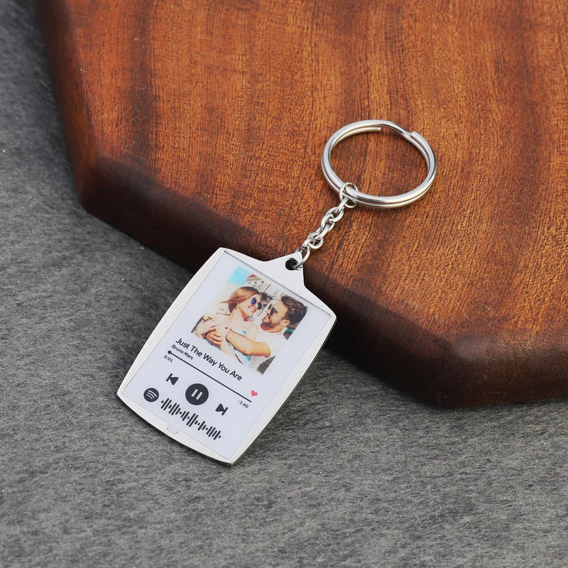 Personalized Stainless Steel Name Keychain with Printing Picture