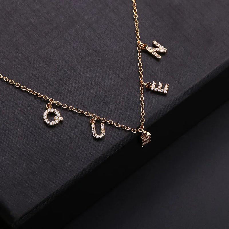 Stainless Steel Letters Necklace DIY Name 26 Letters Necklace