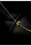 Olive Green Zircon Stainless Steel Ladies Necklace