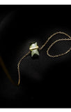 Olive Green Zircon Stainless Steel Ladies Necklace