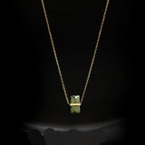 Olive Green Zircon Stainless Steel Ladies Necklace