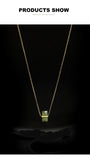 Olive Green Zircon Stainless Steel Ladies Necklace