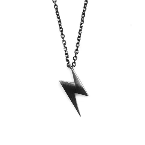 Stainless Steel Lightning Pendant Necklace Retro Hip Hop Couple Gift