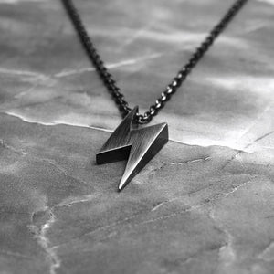 Stainless Steel Lightning Pendant Necklace Retro Hip Hop Couple Gift