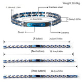 Stainless Steel Link Bracelet Cuff with Ceramic Wrist Charm