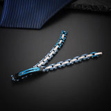 Stainless Steel Link Bracelet Cuff with Ceramic Wrist Charm