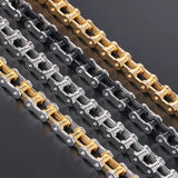 Men's Stainless Steel Link Chain Bracelet Steampunk Motorcycle Jewelry