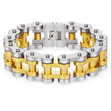 Men's Stainless Steel Link Chain Bracelet Steampunk Motorcycle Jewelry