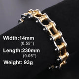 Men's Stainless Steel Link Chain Bracelet Steampunk Motorcycle Jewelry