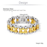 Men's Stainless Steel Link Chain Bracelet Steampunk Motorcycle Jewelry