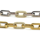 Crystal Link Chain Bracelet for Women Men