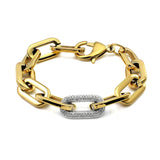 Crystal Link Chain Bracelet for Women Men
